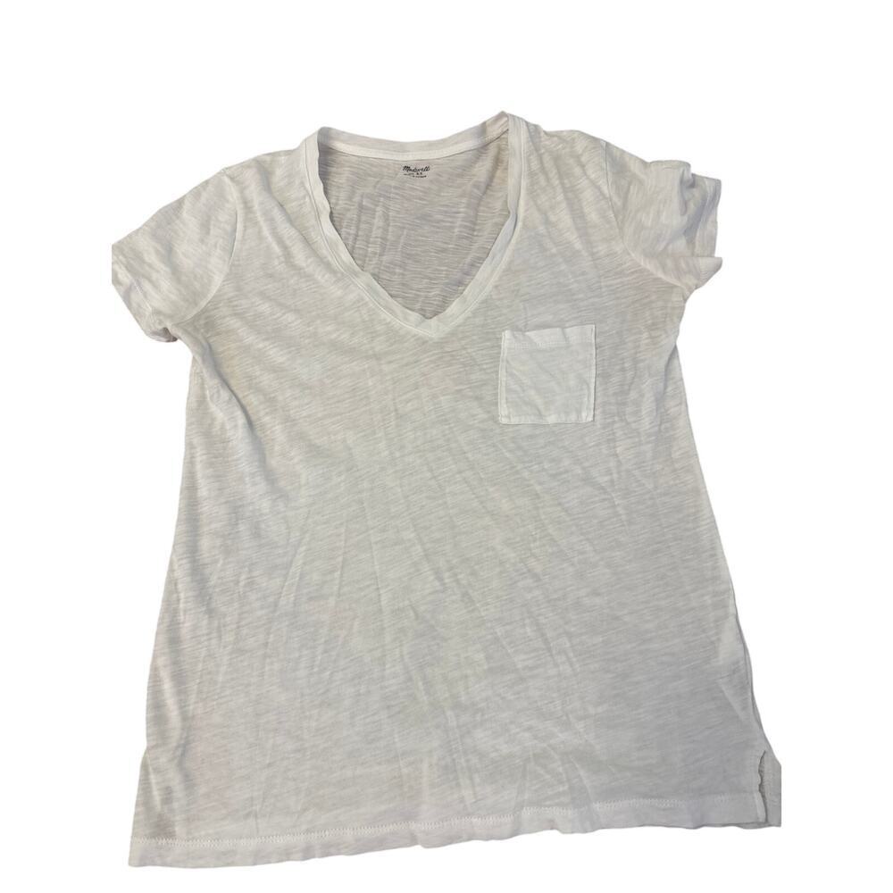 Madewell Vneck Tshirt White Womens Size XSmall Short Sleeve